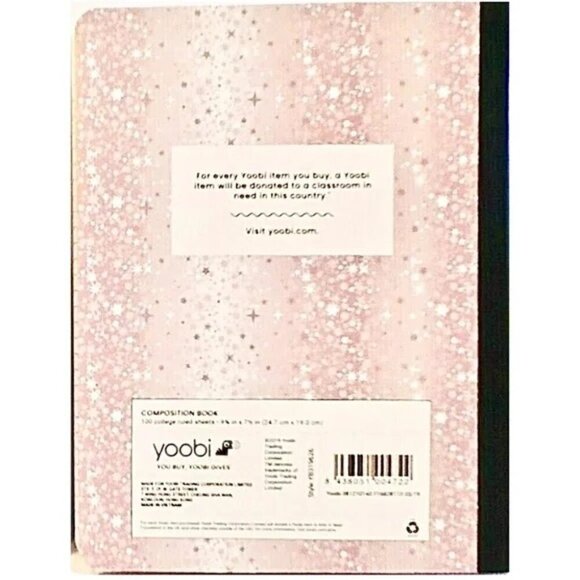 💖3/$15💖 Yoobi! Silver Stars College Ruled Composition Notebook - Picture 2 of 2